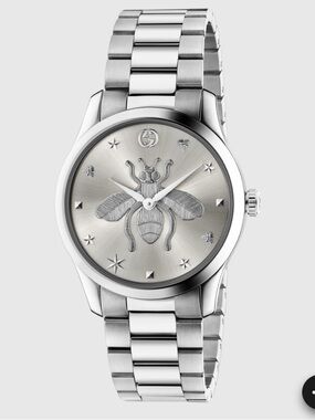 Gucci Silver Stainless Steel Bee Watch 38mm